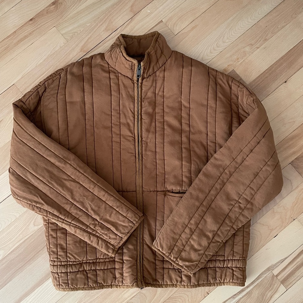 Zara Cognac Tan Quilted Jacket